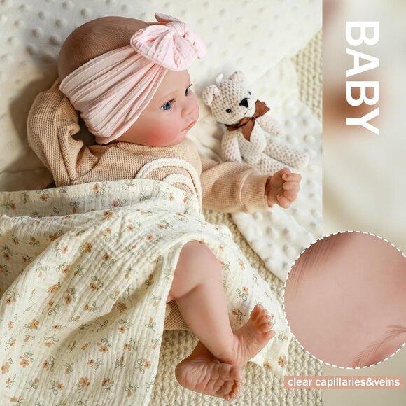 19 Inch Realistic Baby Dolls Silicone Full Body Lifelike Reborn Country Babies - Picture 4 of 6
